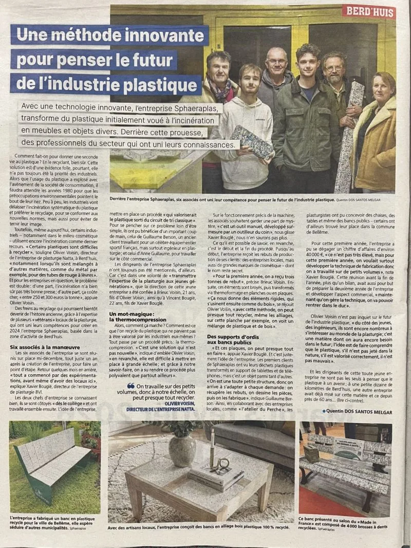 Article de presse Sphaeraplas - 6 associés